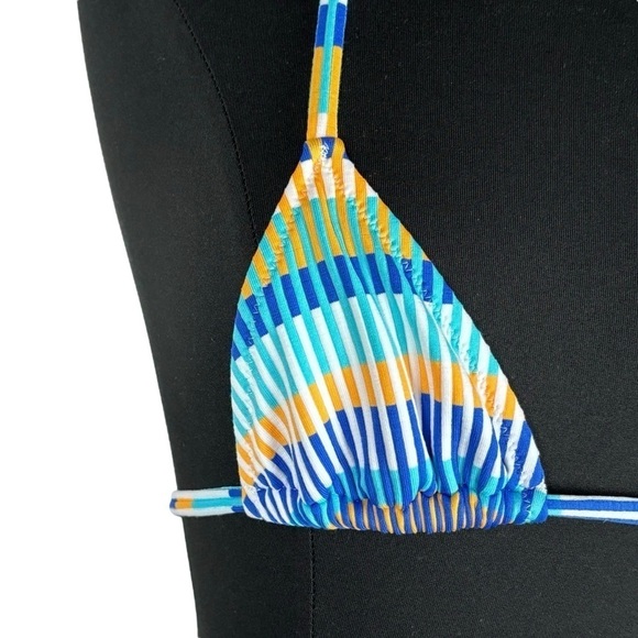 SOLID & STRIPED RAINE TECHNICOLOR MOSAIC EXTRA SMALL HALTER TRIANGLE BIKINI TOP - Picture 7 of 13